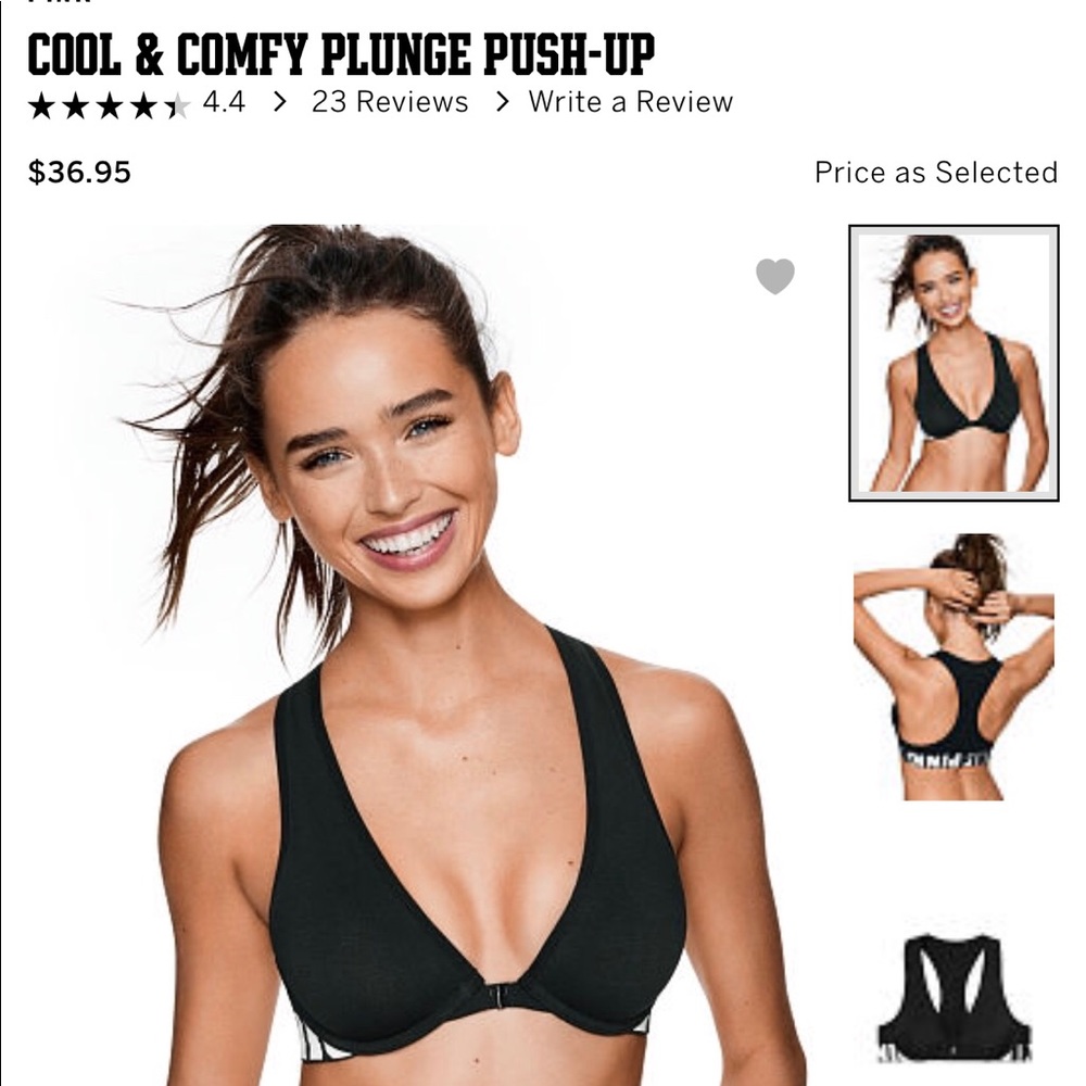 Vs pink cool & comfy plunge push-up 32DD